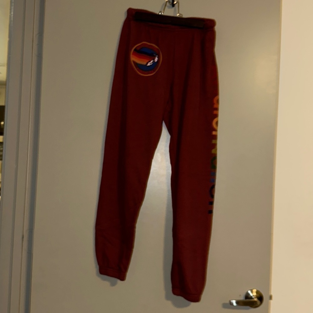 NWT RARE Aviator Nation Austin, TX Women’s Sweatpants‎ // Claret